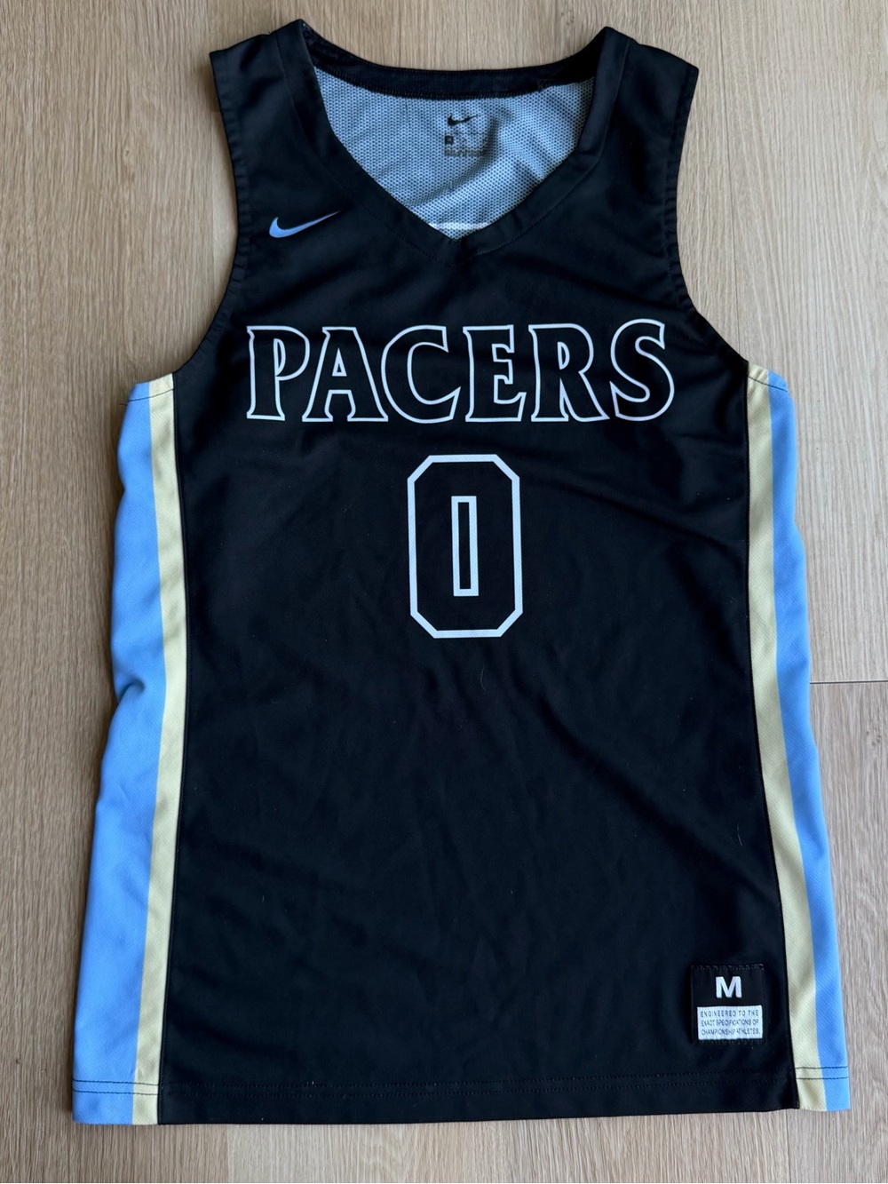 Nike Indiana Pacers #0 Basketball Jersey NBA Size M Black Blue Gold